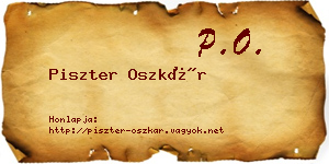Piszter Oszkár névjegykártya